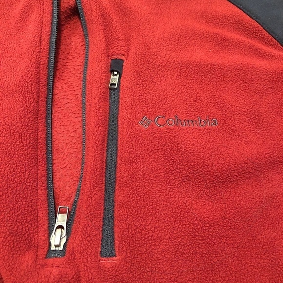 Columbia red quarter zip fleece pullover jacket. L - Picture 3 of 8